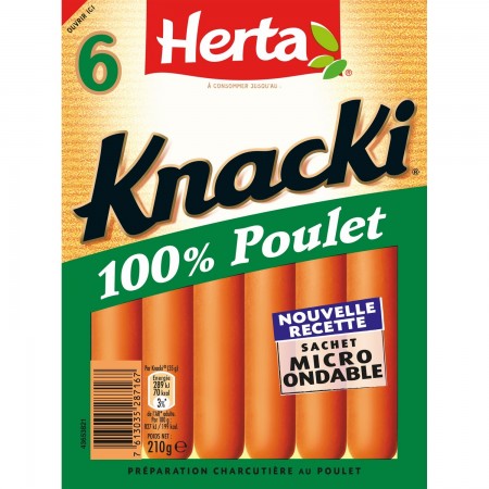 6 Saucisses Knacki 100% Poulet
